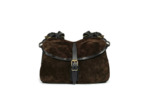 Bleu de Chauffe Sac Musette XS Cuir Velours Marron Foncé