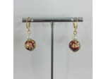 Boucles d'oreilles émaillées rouge/doré/blanc
