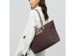 Lancaster Smart Kba Grand Sac Cabas Porté Épaule 516-31 Bordeaux Taupe