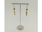 Boucles d'oreilles plume doré/noir