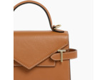 Le Tanneur Emilie Petit sac à main double rabat en Cuir grainé Tan