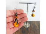 Boucles d'oreilles Enara jaune-orange en ivoire végétal