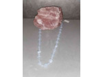 Collier Calcedoine bleue qualité extra perles et coeurs 45cm