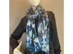Farfouillette Kittie Foulard Aux Motifs De Chats Bleu