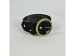 Mila Louise Pale V Ceinture Cuir Velours Ajustable Taille L Noir