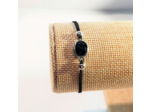 Bracelet élastique argenté/noir