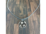 Chaîne & pendentif ballon de foot en acier inoxydable