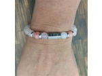Bracelet message "Love" Quartz rose/Rodochrosite