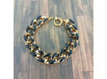 Bracelet gros maillons doré/noir émaillé
