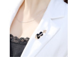 Broche violon noir et strass