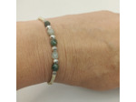 Bracelet jade verte argenté