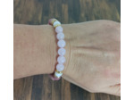 Bracelet rhodonite/quartz rose/pierre de lune doré