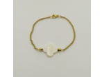 Bracelet trèfle nacre blanc/doré