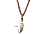 Collier Mala 108 perles bois Népal corne