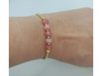 Bracelet rhodochrosite doré