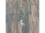 Collier licorne turquoise et acier inoxydable
