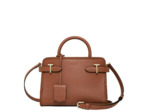 Le Tanneur Emilie Petit Sac A Main Avec Surpiqûres Cuir Grainé Acajou