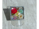 Bague carré multi-fleur argenté #5