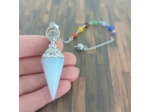 Pendule opale blanc et 7 chakras