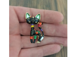 Broche chat émaillée