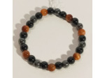Obsidienne, hématite, cornaline