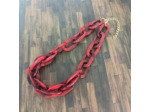 Collier gros maillons rouge