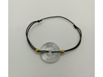 Bracelet élastique donuts opale blanc/doré