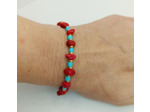 Bracelet doré/corail rouge/turquoise 1