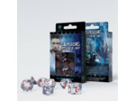Lot de 7 dés- Classic RPG- Transparent bleu et rouge