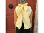 Blouse manche courte jaune Noeud