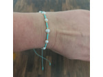Bracelet Miyuki + perles d'eau douce turquoise/doré