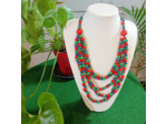 Collier Esméralda bleu-rouge-vert en ivoire végétal