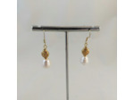 Boucles d'oreilles perles de culture d'eau douce/doré