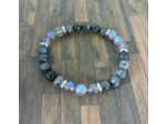 Bracelet labradorite claire/labradorite anthracite