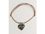 Bracelet élastique argenté/marron/MOM