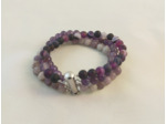 Bracelet triple agate/améthyste/jaspe lilas