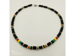 Tour de cou heishi noir/rouge/vert/jaune/argenté