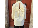 Blouse a rayures avec noeud dans le dos jaune