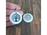 Boucles d'oreilles nacre et arbre de vie acier inoxydable