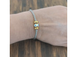 Bracelet œil porte bonheur en acier inoxydable argenté/doré