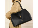 Lancaster Top Double Grand Sac Shopping Porté Epaule 470-69 Noir In Nude