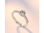 Bague ajustable en argent  zircon cubique