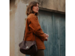 Bleu de Chauffe Sac Musette S Janice Cuir Lisse Tourbe