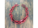 Collier gros maillons rouge