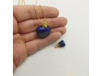 Collier bouteille de parfum cœur lapis lazuli