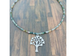 Collier agate indienne facettée arbre de vie