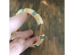 Bracelet jonc tendance Doré-multicolore marbré