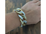Bracelet gros maillons doré/argenté 29mm