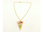 Pendentif triangle fleurs/doré #15