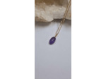 Pendentif améthyste et chaine plaqué or olpa669